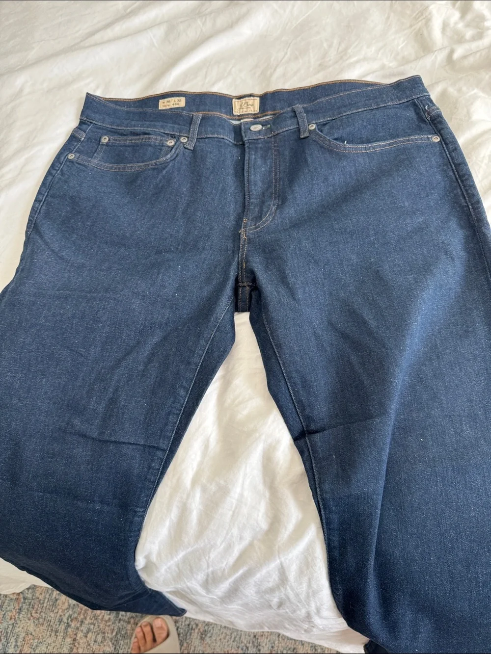 J Crew Men's Dark Blue Denim Jeans - Slim Fit,Style 484,36 X 32